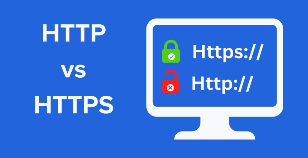 a screen displaying http and https