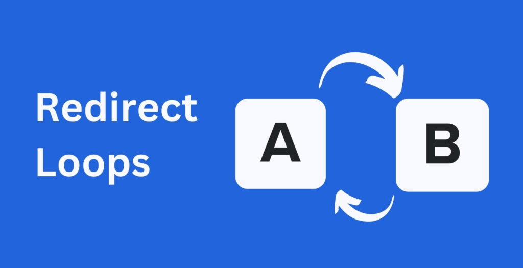 a image displaying page a redirect looping to page b and then page a again